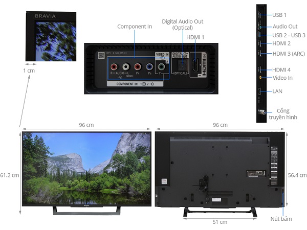 Tivi Sony KD-43X8000D