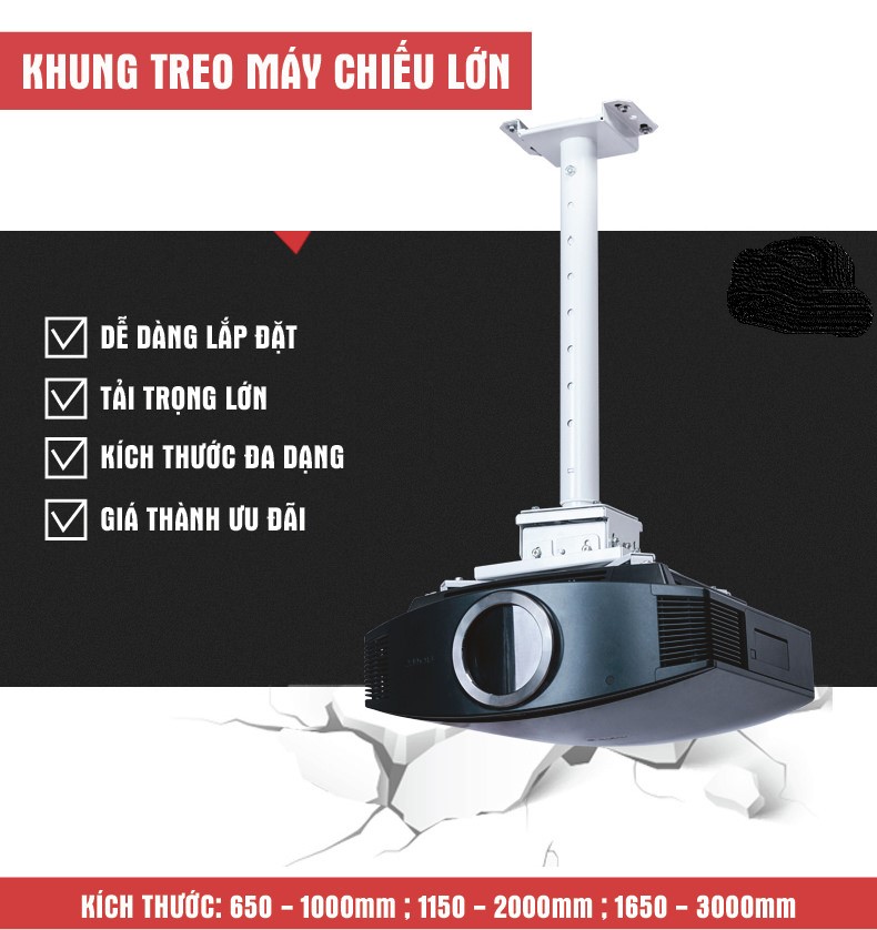 Giá treo máy chiếu lớn D1000 kích thước 0.65m-1m